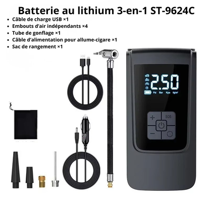 Pompe à Air de voiture sans fil, compresseur d'air Portable, gonfleur de pneus électrique avec affichage numérique LCD, pour voiture, moto, vélo, balle