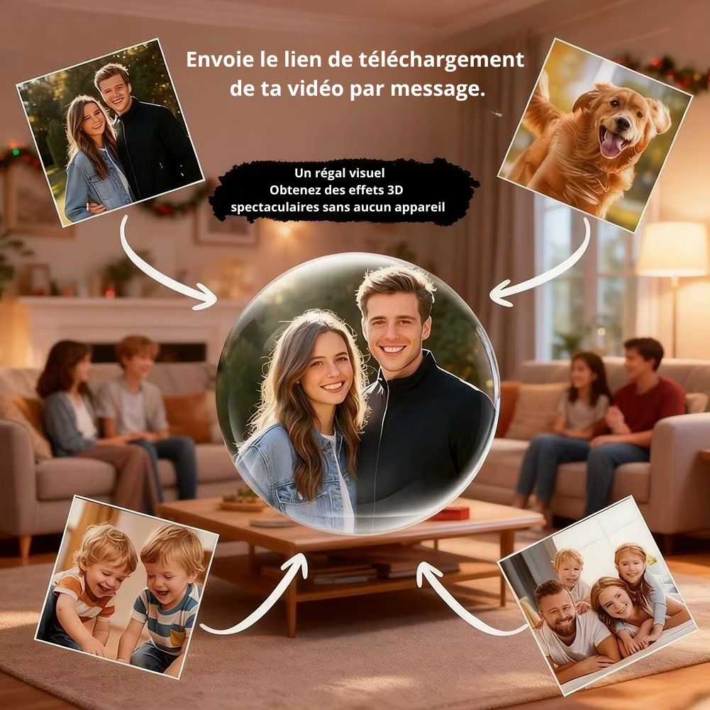 Lecteur numérique de sphère vidéo WiFi, 2.7 pouces, boule électronique, cadeau pour noël, anniversaire