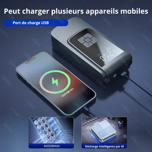 Pompe à Air de voiture sans fil, compresseur d'air Portable, gonfleur de pneus électrique avec affichage numérique LCD, pour voiture, moto, vélo, balle