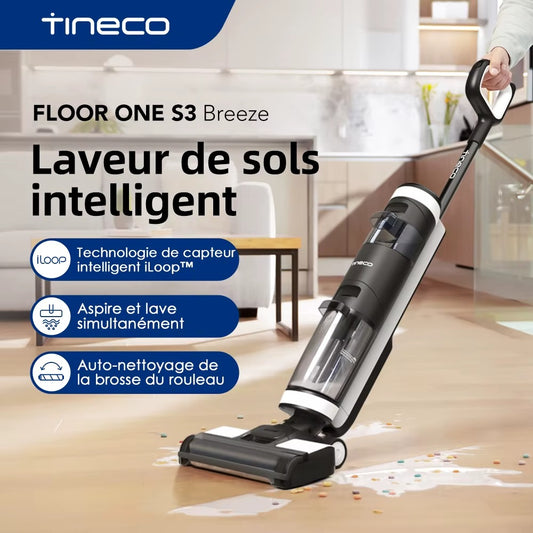 Floor One S3 Breeze – Aspirateur Balai Électrique Sans Fil 2-en-1 | Lavage Sec & Humide | Auto-Nettoyant & Contrôle Intelligent via App