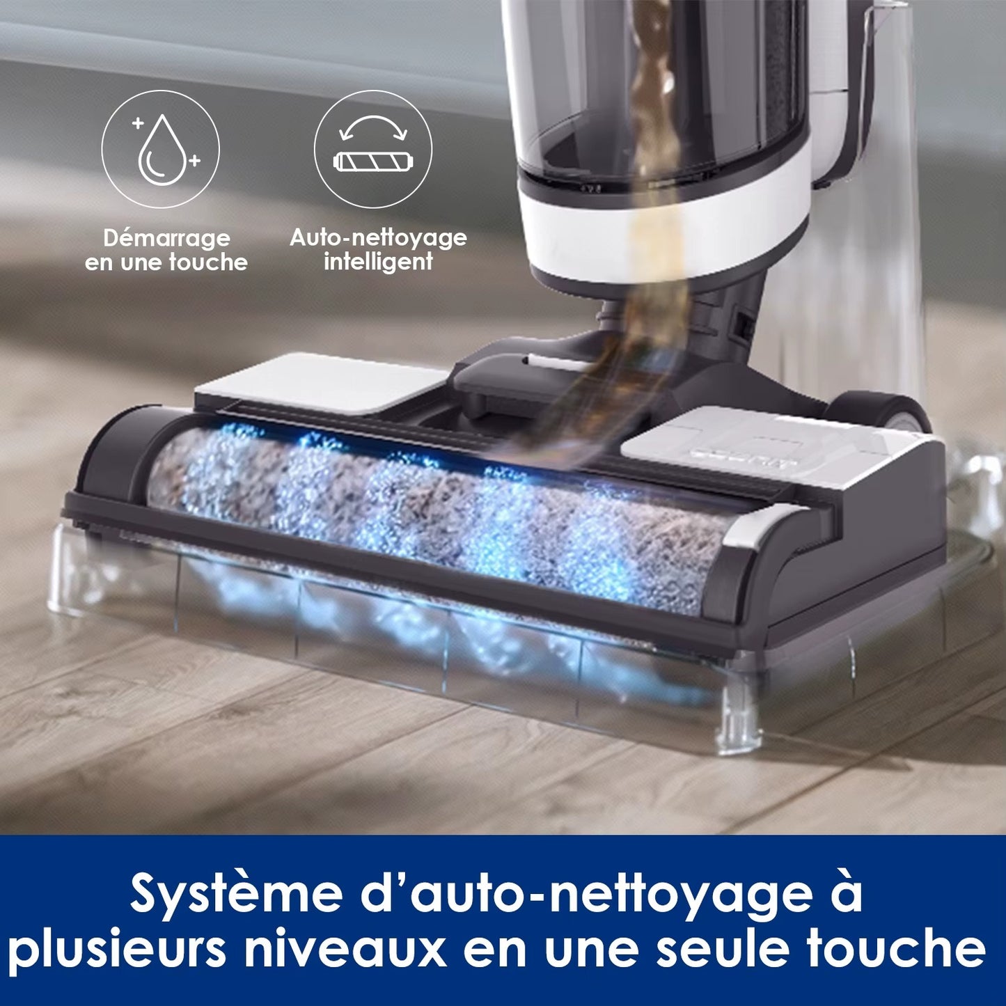 Floor One S3 Breeze – Aspirateur Balai Électrique Sans Fil 2-en-1 | Lavage Sec & Humide | Auto-Nettoyant & Contrôle Intelligent via App