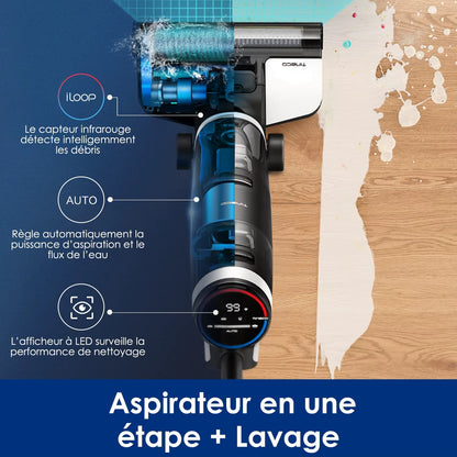 Floor One S3 Breeze – Aspirateur Balai Électrique Sans Fil 2-en-1 | Lavage Sec & Humide | Auto-Nettoyant & Contrôle Intelligent via App