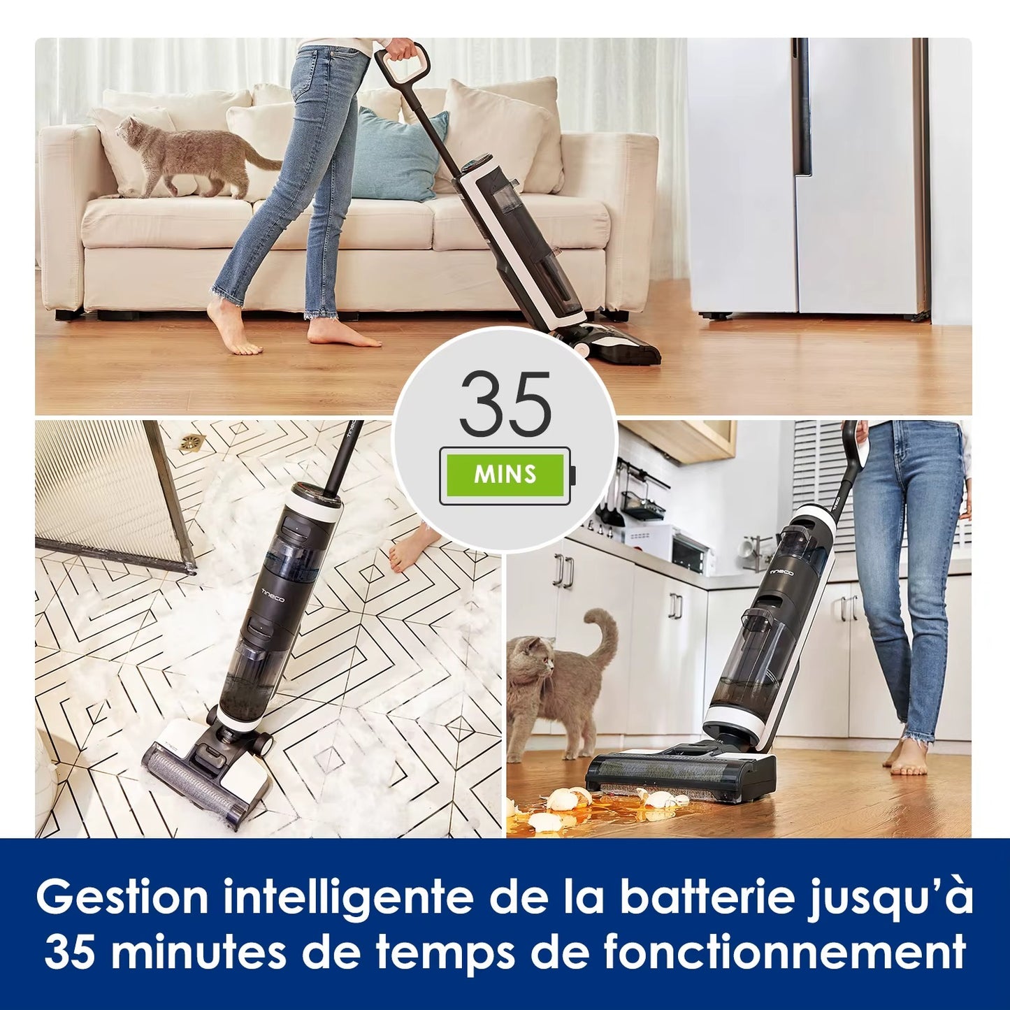 Floor One S3 Breeze – Aspirateur Balai Électrique Sans Fil 2-en-1 | Lavage Sec & Humide | Auto-Nettoyant & Contrôle Intelligent via App